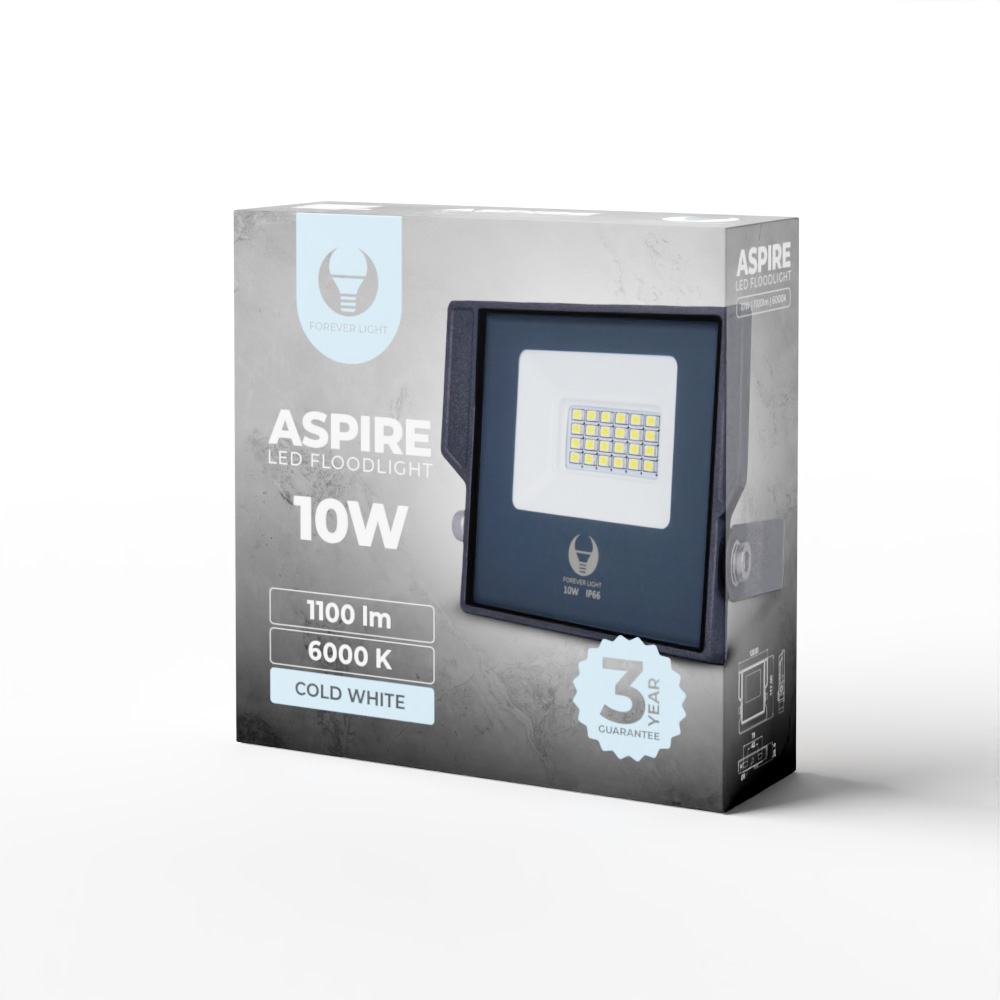 Projetor LED Aspire 10w 6000k 1100lm 230v Forev.
