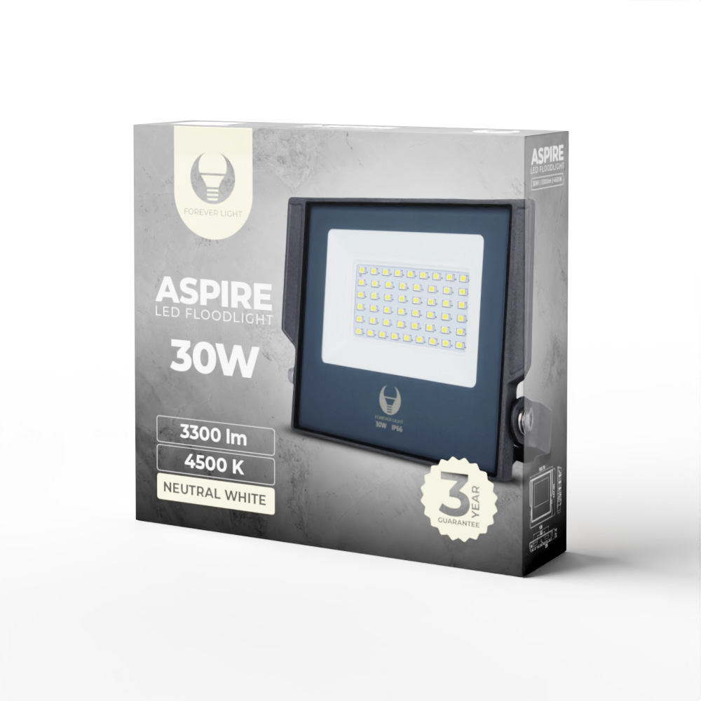Projetor LED Aspire 30w 4500k 3300lm 230v Forev.