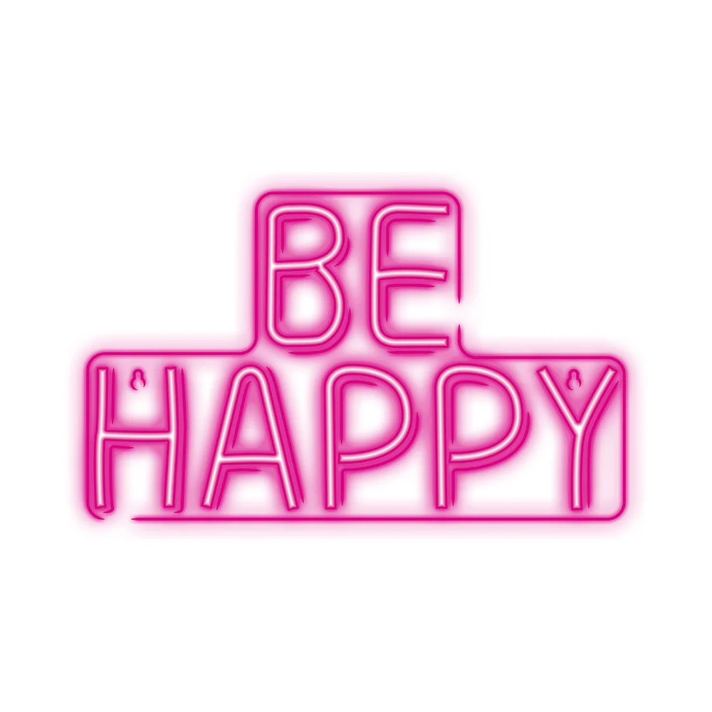 Neon Plexi LED Be Happy Rosa Nne10 Neolia