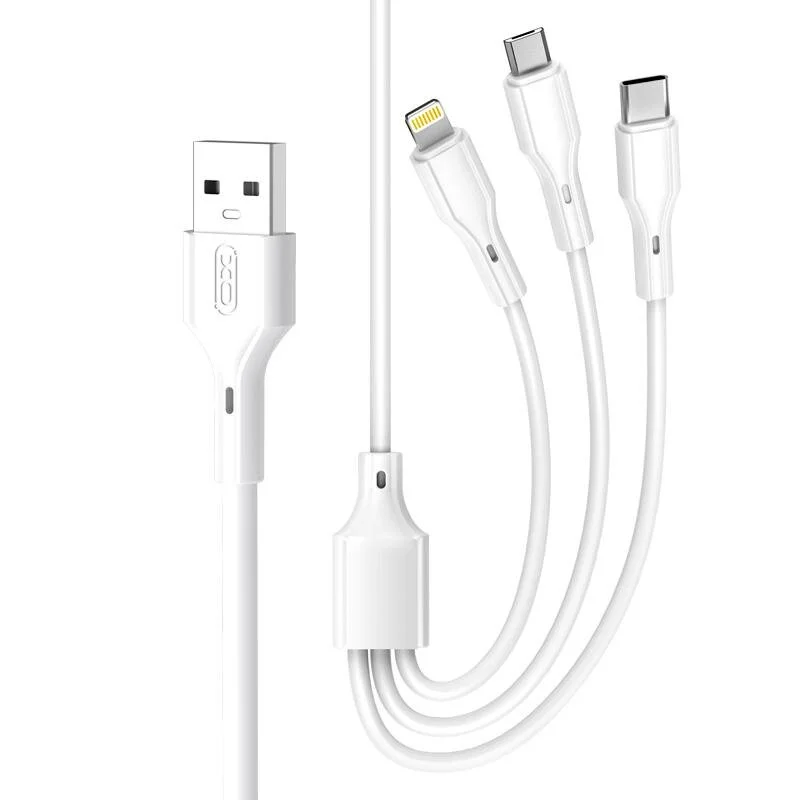 Cabo Xo Nb230 3w1 Usb - Lightning + Usb-C + Micr.
