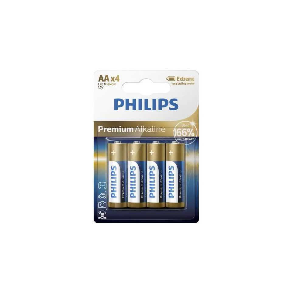 Pilha Philips AA Lr6 4pcs Alcalina Premium