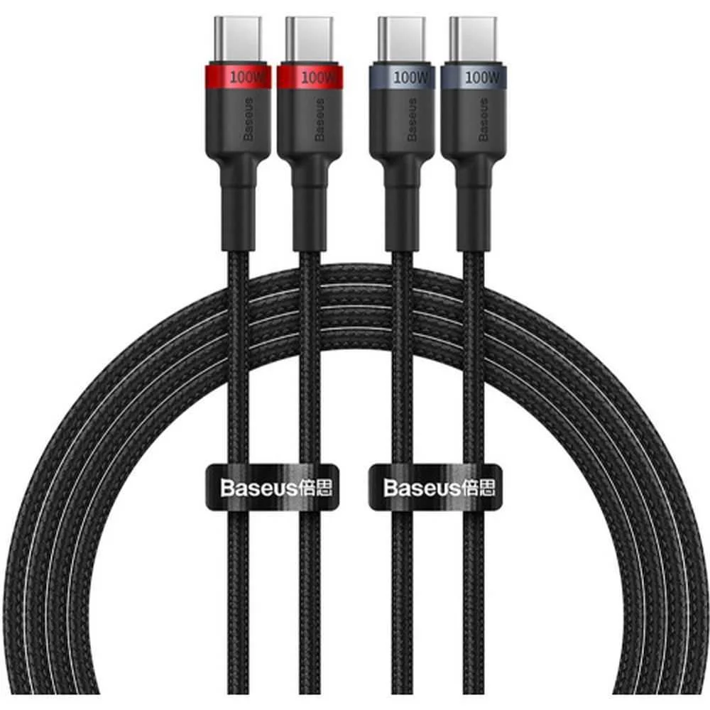 Cabo Cafule Usb-C Macho - Usb-C Macho 100w 1m 2 Unidades - Baseus