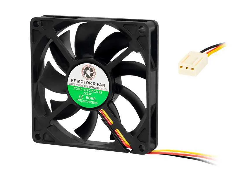 Ventilador 80x15mm 24v Bola 3-Fios