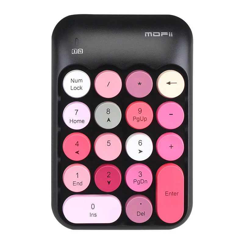 Teclado numérico sem fios Mofii X910 Preto+Vermel.