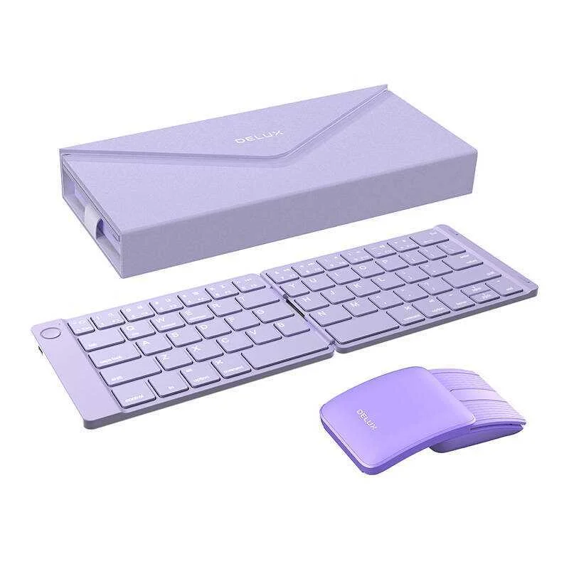 Conjunto de teclado dobrável sem fios Delux Kf10 .