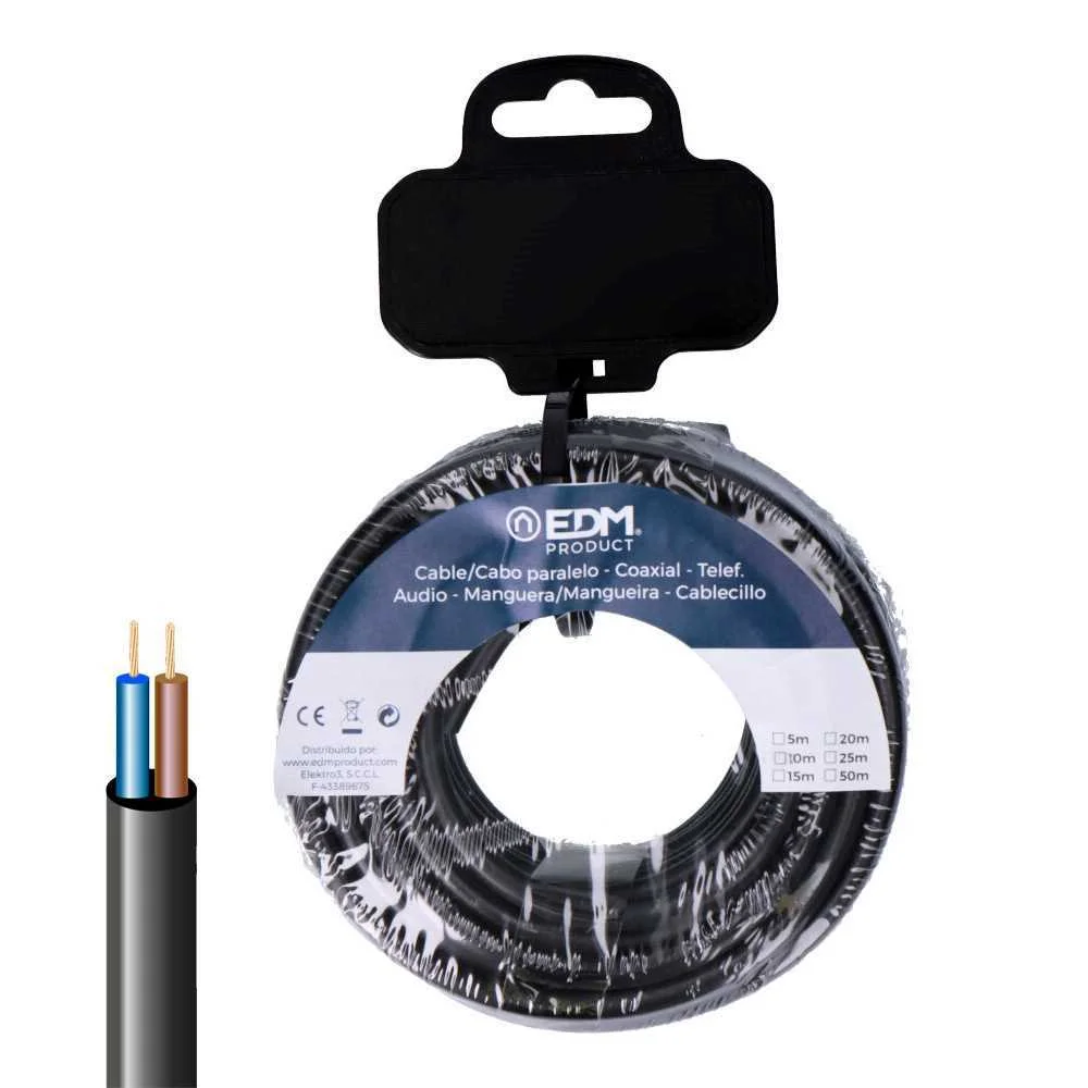 Mangueira Tubular H05vv-F 2x0,75mm2 Preta 10m.