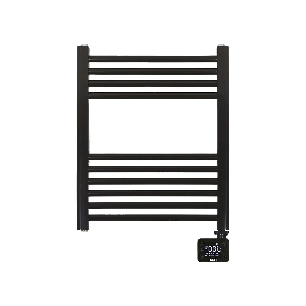 Toalheiro elétrico preto com temporizador