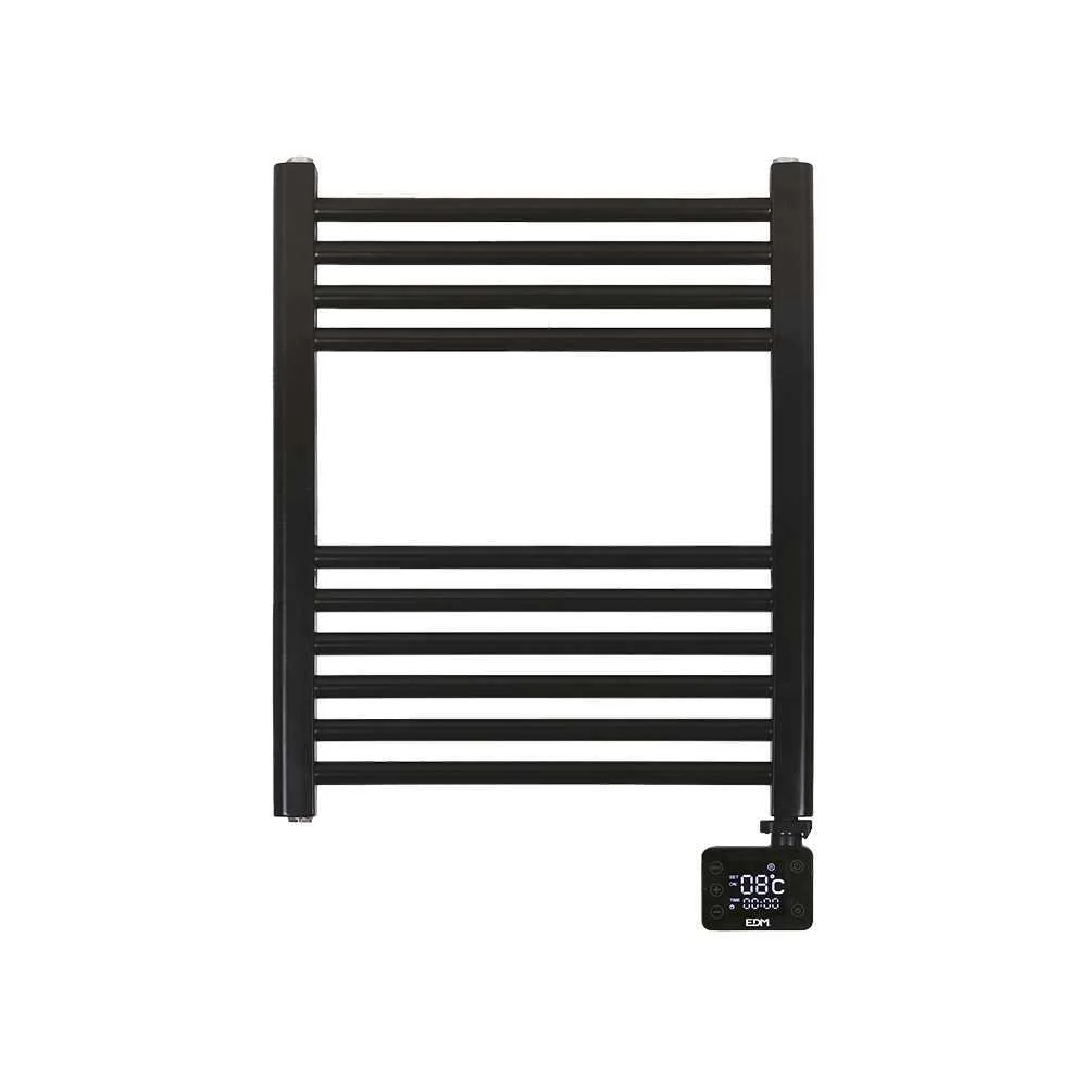 Toalheiro elétrico preto com temporizador