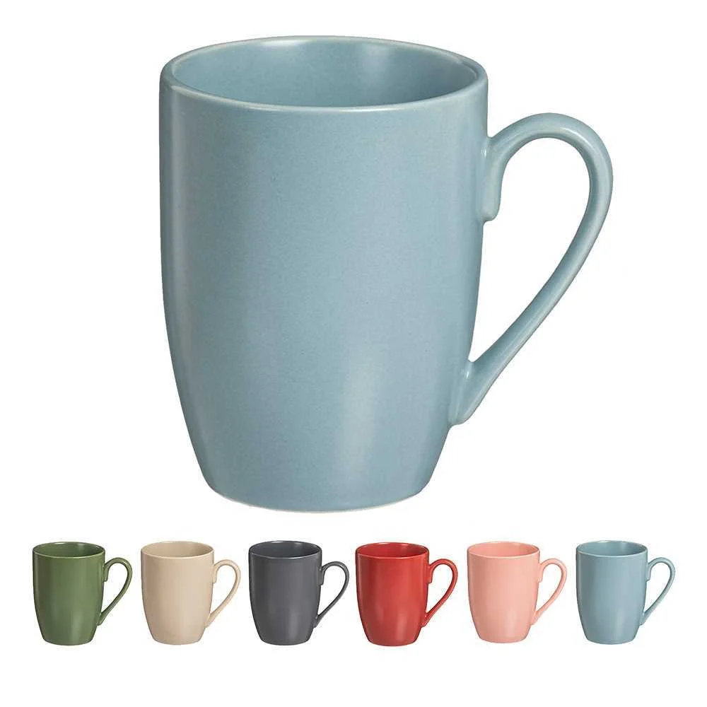 Pack 6 chávena mug de porcelana mate 350ml 6 core.
