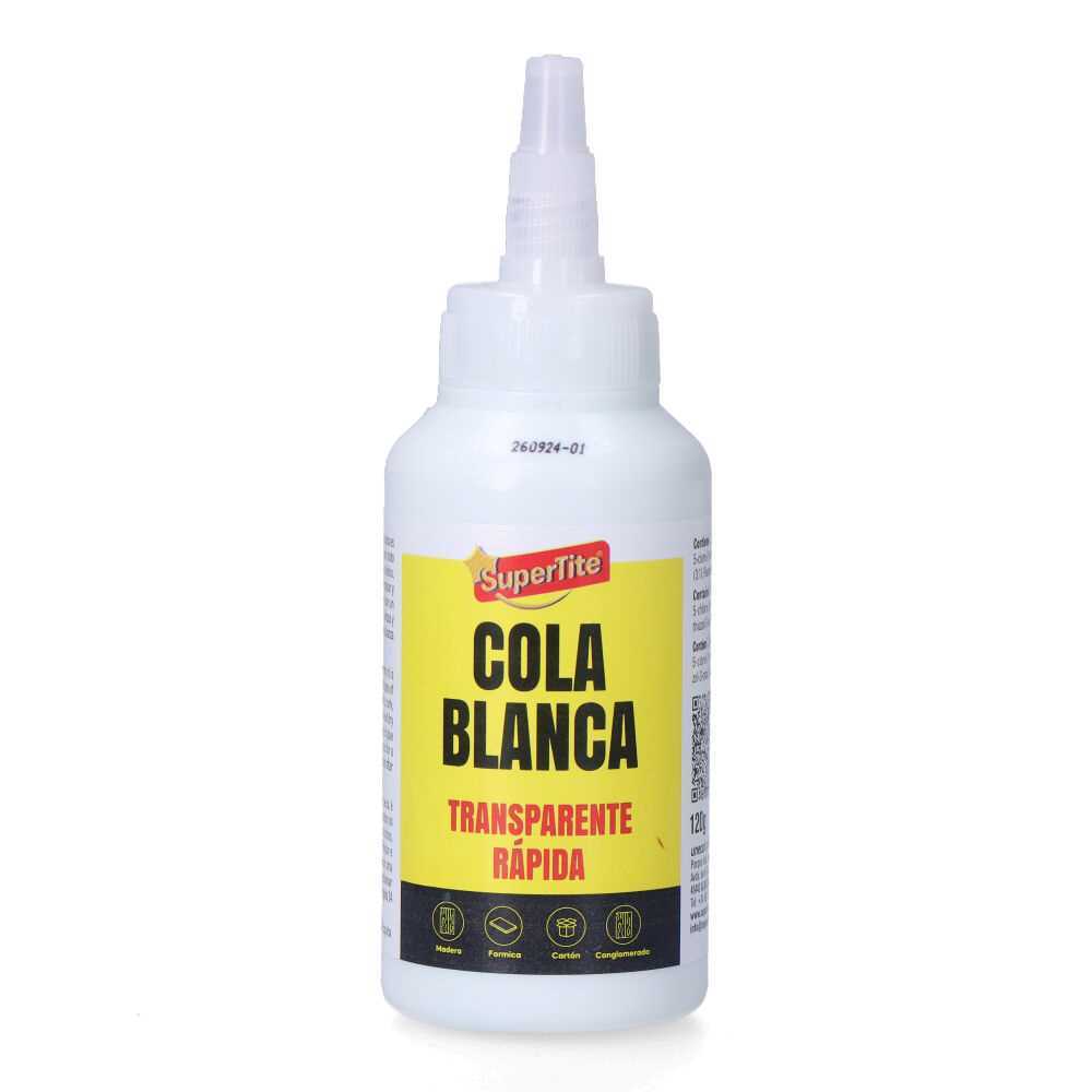 Cola branca seca transparente, 120g