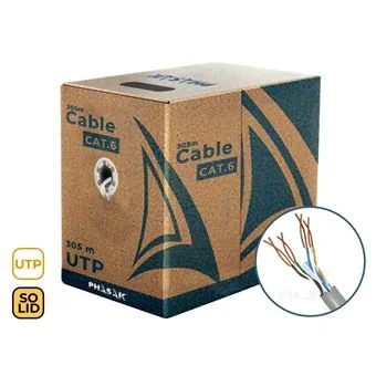 Cat.6 UTP Sólido PHASAK AWG23 CCA 305M - PHR 6302