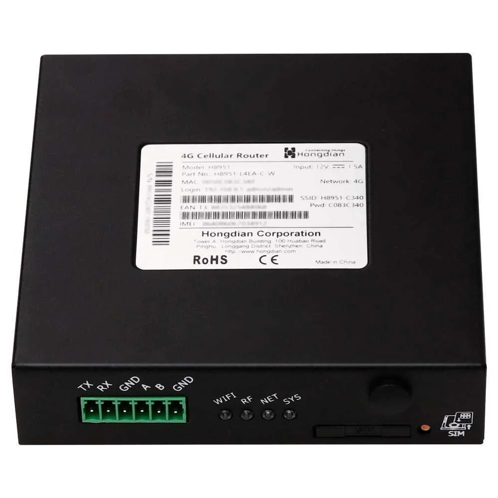 Router Industrial Hongdian 4g - 4g Cat 4 - Gps - 2 Portas Ethernet Rj45 Fast Ethernet  - Ranhura Par