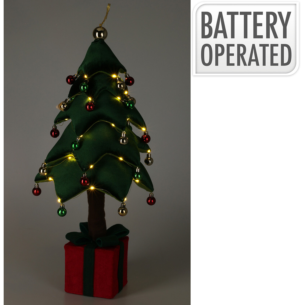 Árvore de Natal com Led, Branco Quente, a Pilhas,.