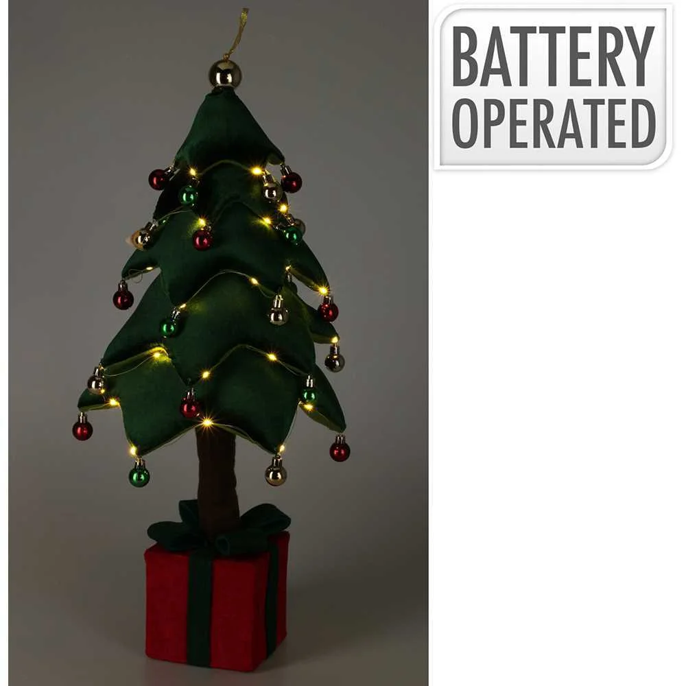 Árvore de natal com led, branco quente, a pilhas,.
