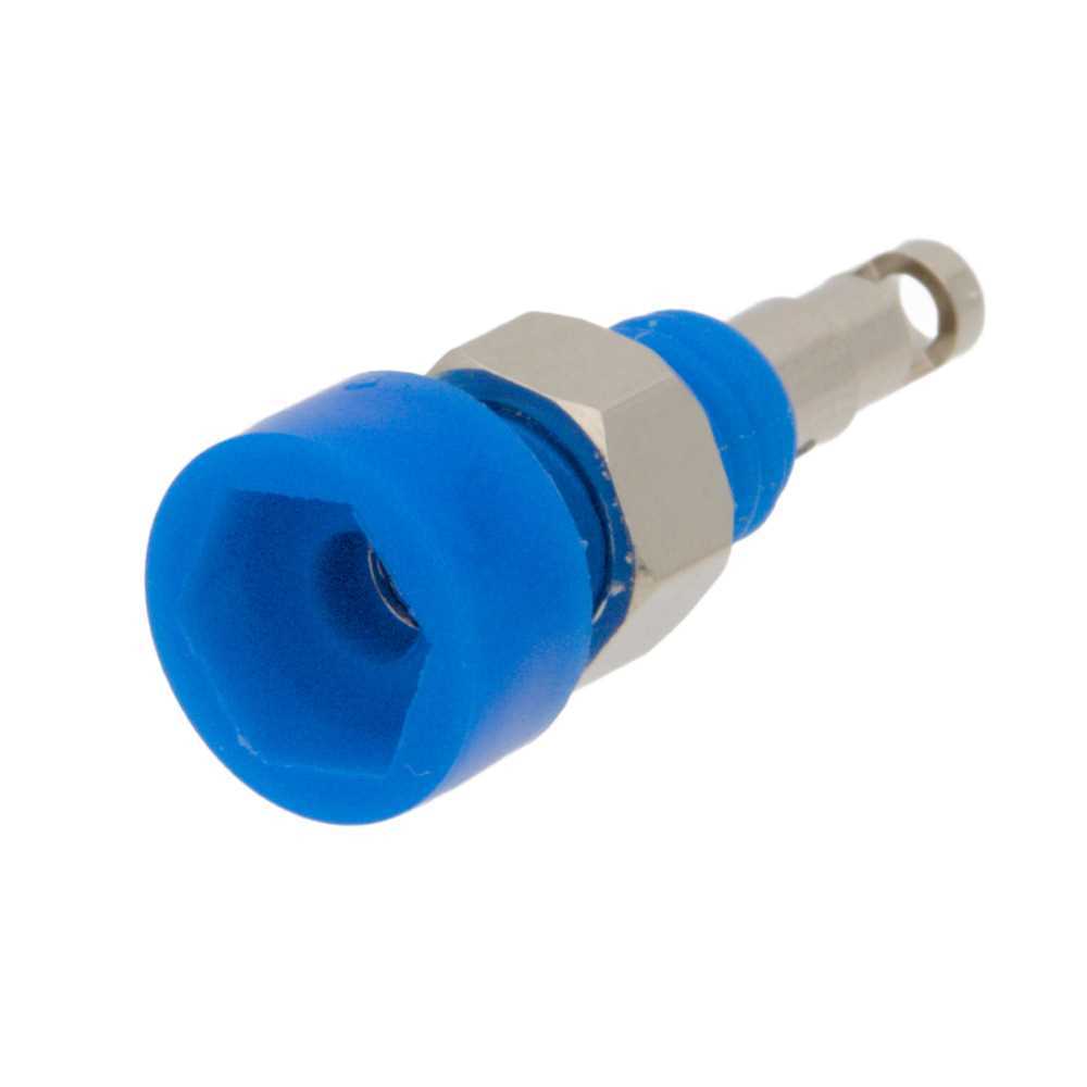Base Hembra Azul de 2mm para Banana Con Conexión de Soldar