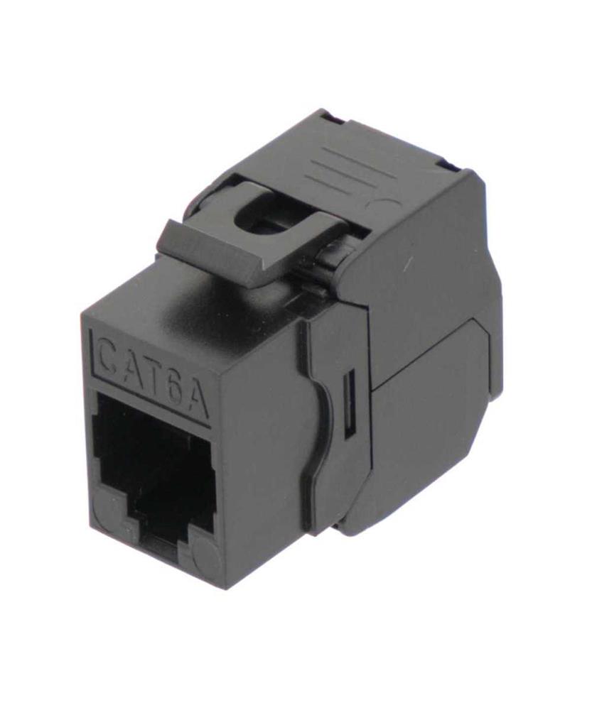 Rj45 Utp Keystone Cat.6a Negro Sin Herramientas, 180 Grados
