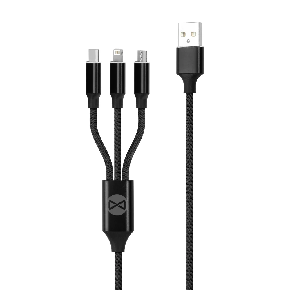 Forever 3in1 Cable Usb - Lightning + Usb-C + Micr