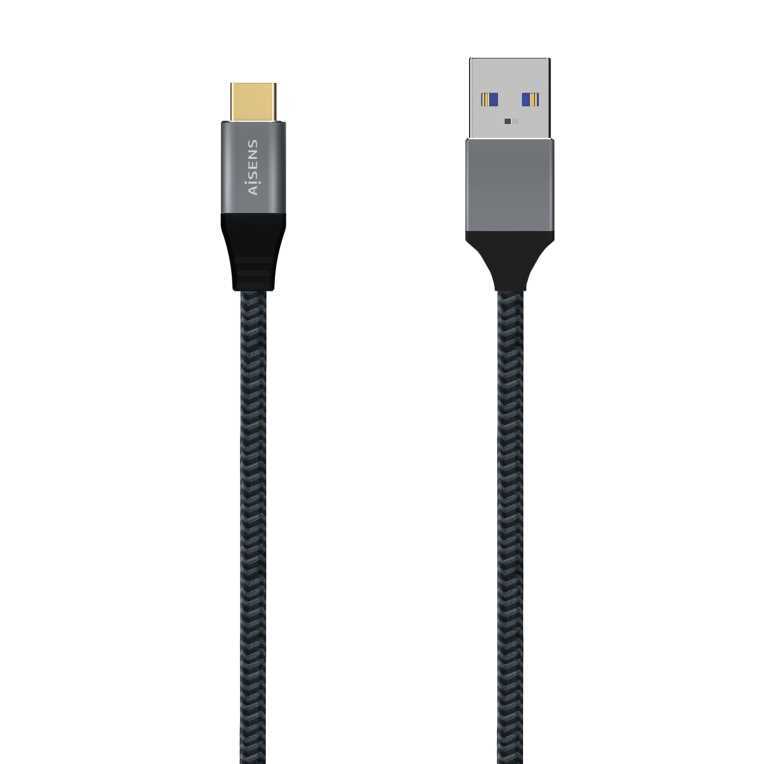 Cable Aisens Usb 3.1 Gen2 Aluminio 10gbps 3a Usb-C/M-A/M 1.0m Negro