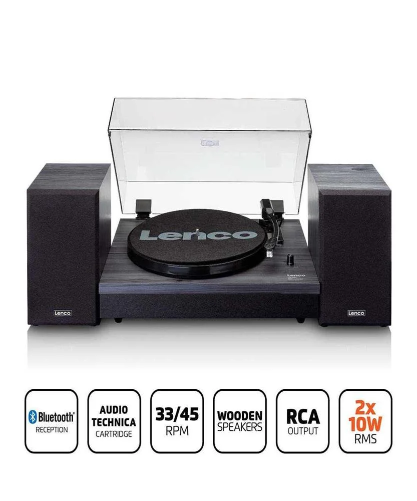Leitor de Discos com Bluetooth e Duas Colunas Externas