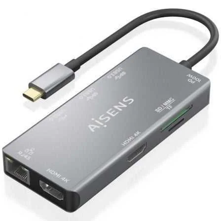 Docking Usb Tipo-C Aisens Asuc-9p018-Gr/ 2xhdmi/