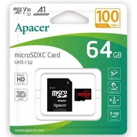 Cartão de Memória Apacer 64gb Xc Uhs 1 com Adaptador