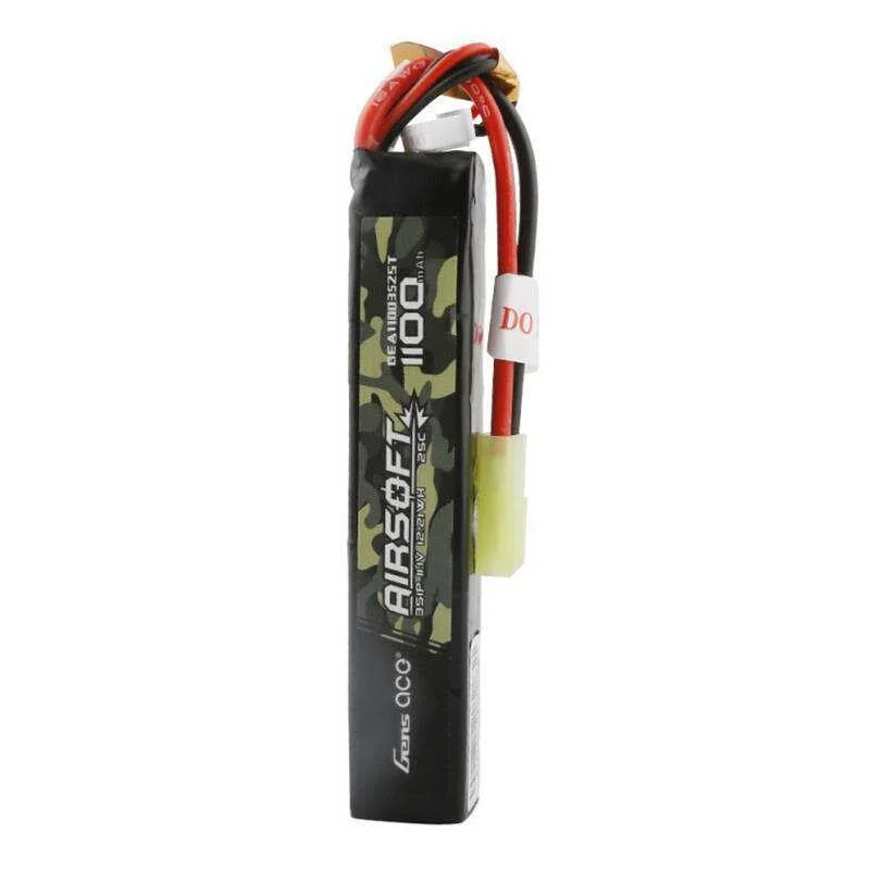 Gens Ace 25c 1100mah 3s1p 11.1v Airsoft Gun Lipo Battery With Mini Tamiya Plug
