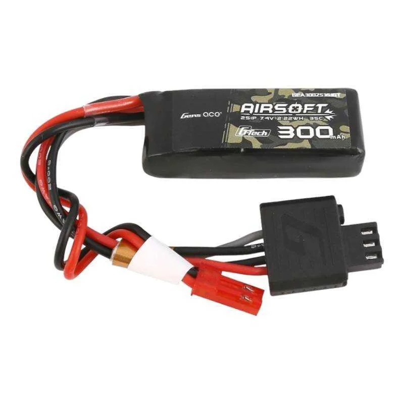 Gens Ace G-Tech 35c 300mah 2s1p 7.4v Airsoft Gun Lipo Battery With Jst-Syp Plug