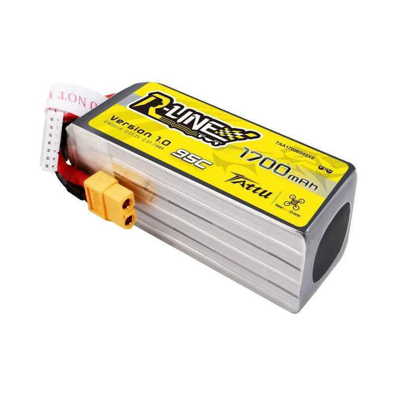 Tattu R-Line 22.2v 1700mah 6s 95c Lipo Battery With Xt60 Plug