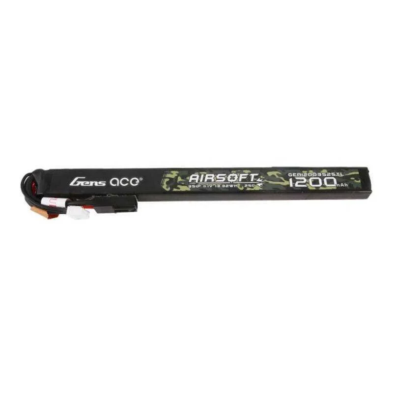 Gens Ace 25c 1200mah 3s1p 11.1v Airsoft Gun Lipo Battery With Mini Tamiya Plug Long Size