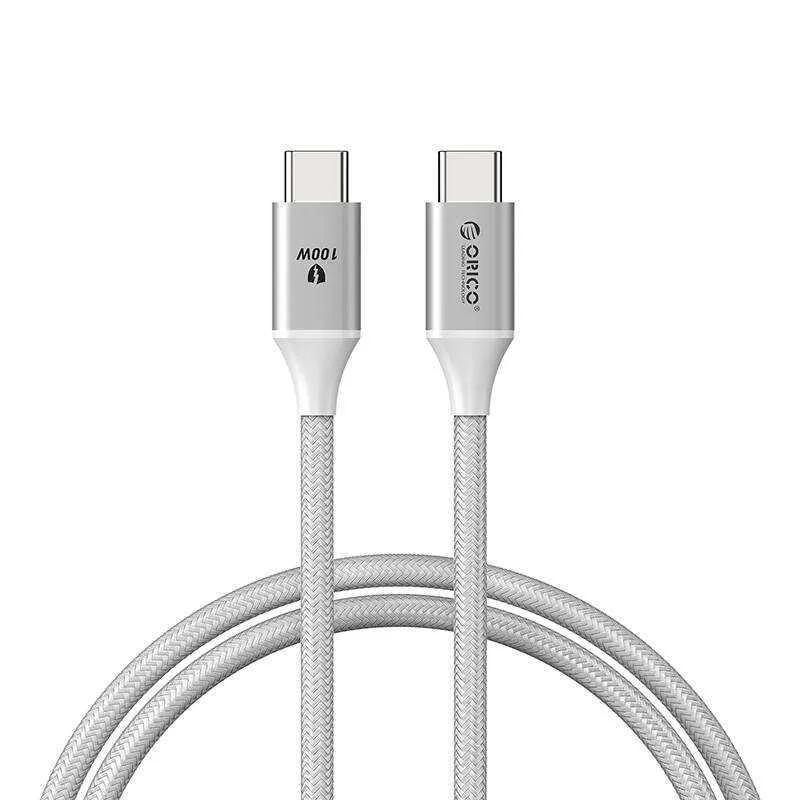 Cabo de Carregamento Orico 100w Usb-C para C - Branco