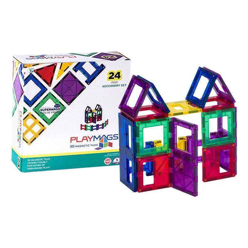 Magnetic Tiles 3d Playmags 162 - 24 Pcs Set