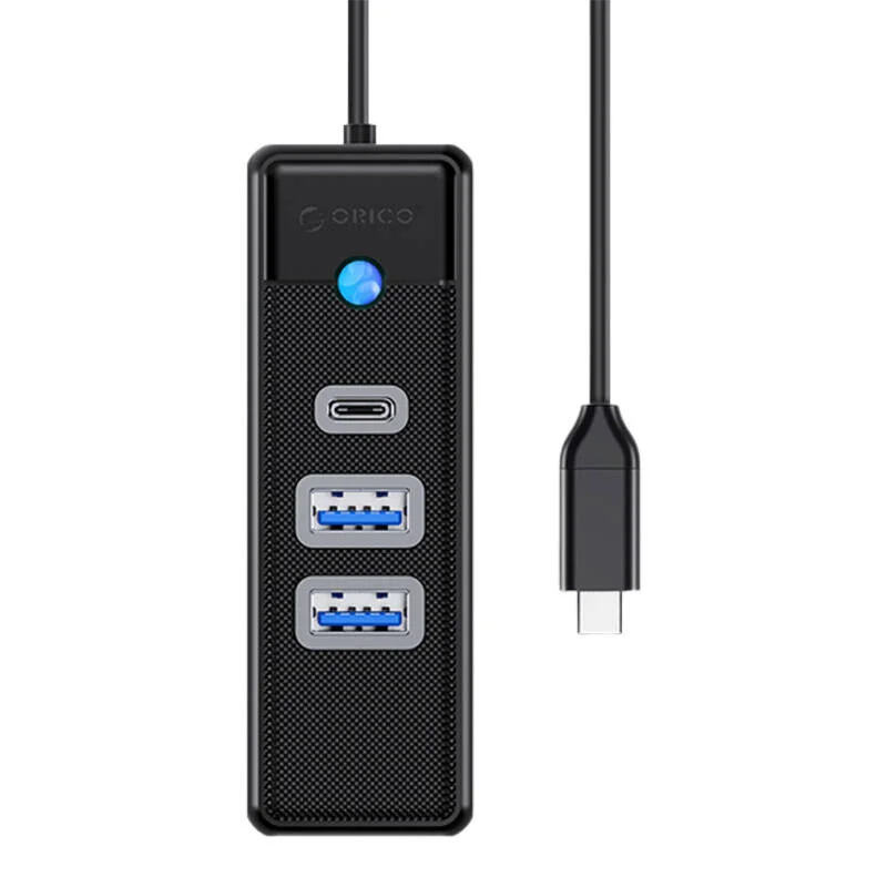 Adapter Hub Usb-C do 2x Usb 3.0 + Usb-C Orico, 5 Gbps, 0.15m (Czarny)