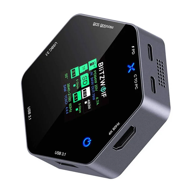 Blitzwolf 8in1 Docking Station Bw-Th16 Usb 100w Lcd Smart Display