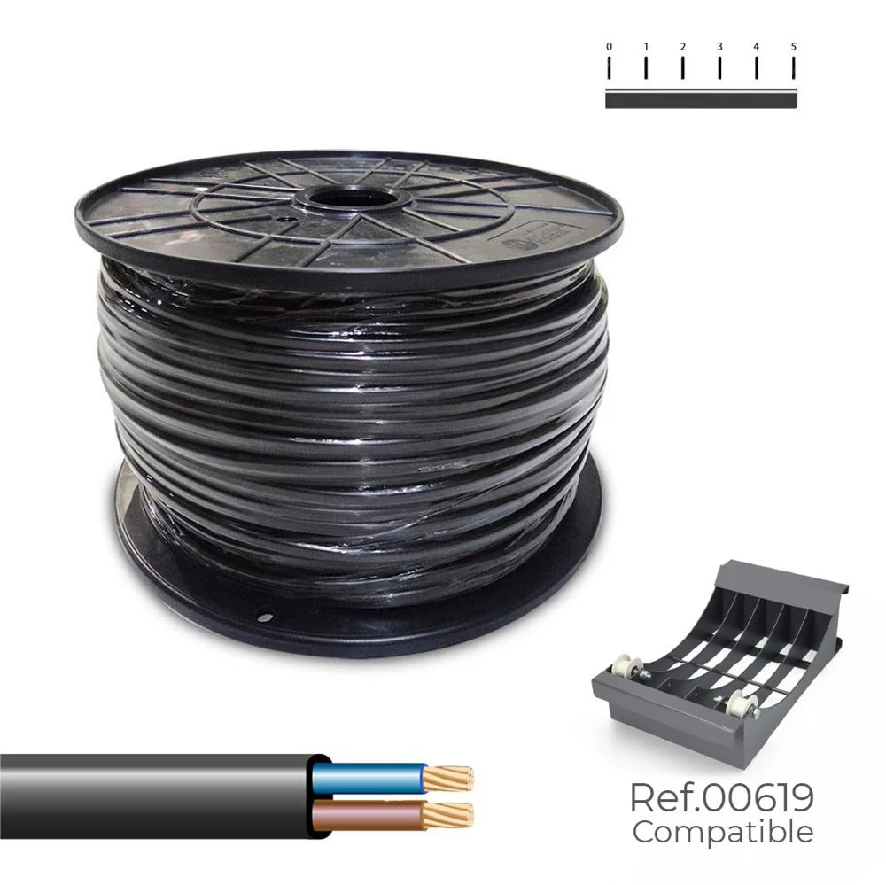 Mangueira Plana H05vvh2-F 2 X 1,5 Mm2 Preta 200 M.