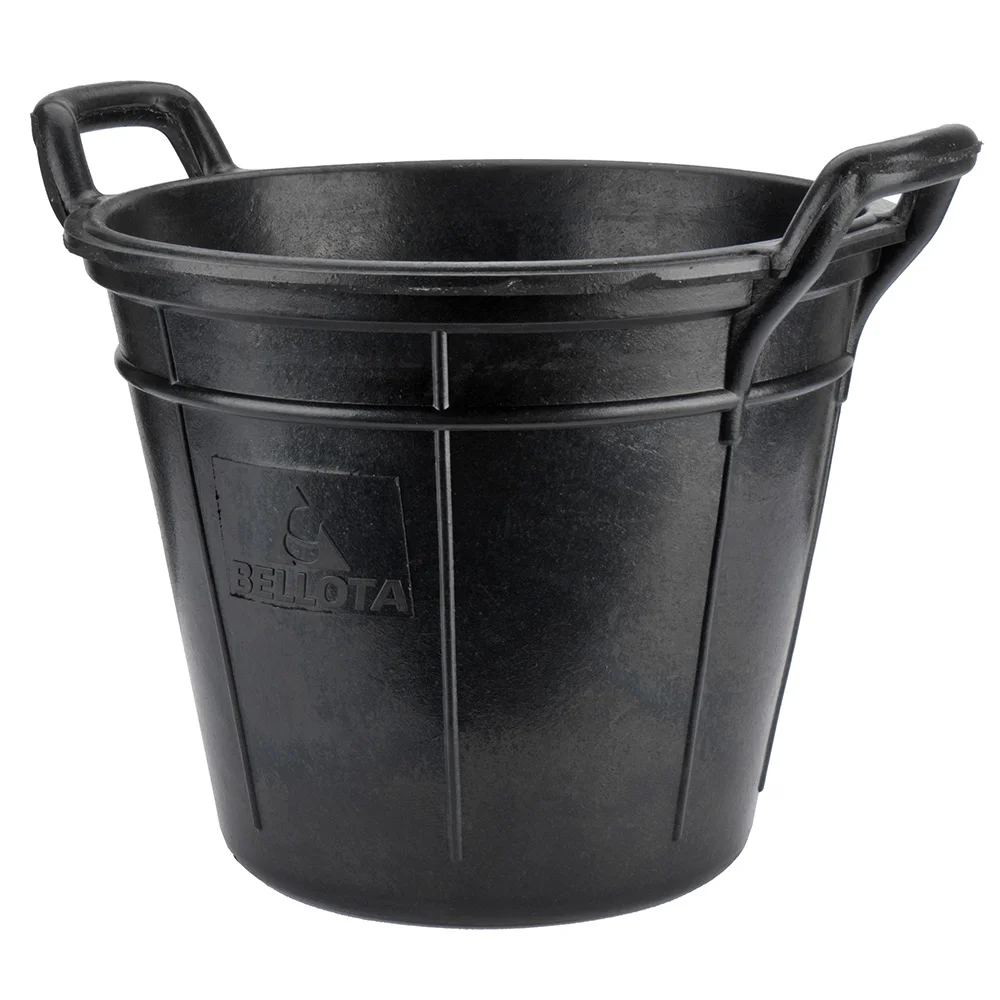 Balde canário 18 l de borracha preta resistente.