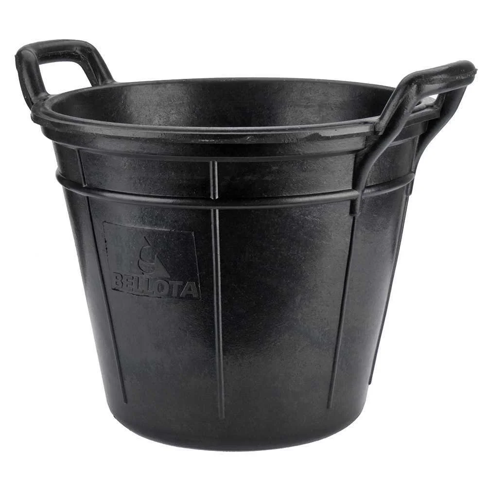 Balde canário 18 l de borracha preta resistente.