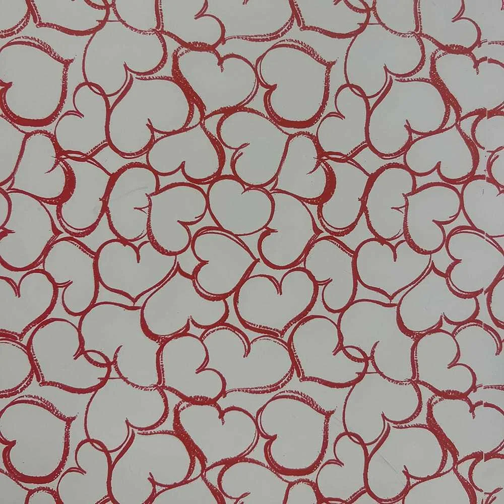 Rolo de papel presente corações, 70 cm x 40 m