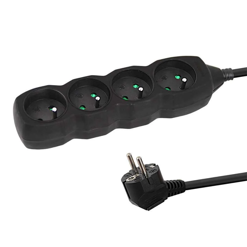 Esperanza Power Strip 4 Sockets 3m Black