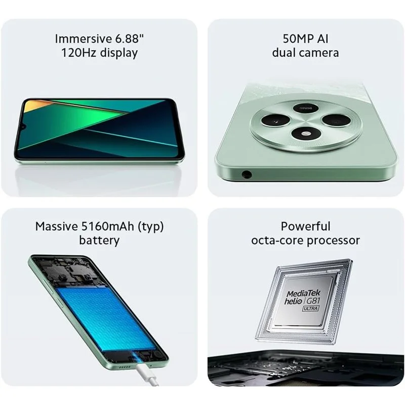 Smartphone Xiaomi Poco C75 8/256 Gb Preto
