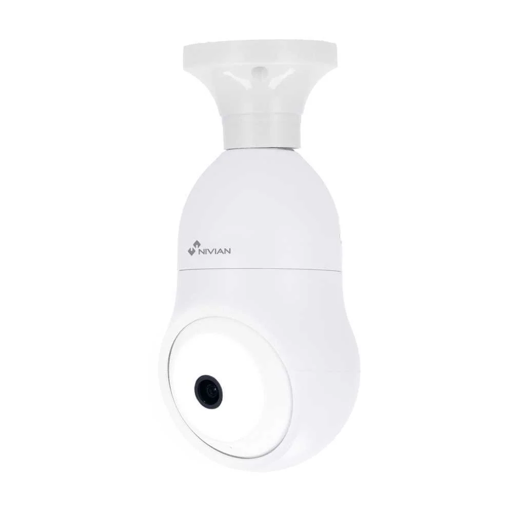 Nivian Smart Câmara 2k - Wifi 2.4 Ghz / Casquilho E27 - Controlo Pt Autotracking - Ir 10 M - Luz Led