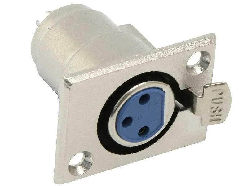 Tomada de microfone Xlr 3p para caixa metálica