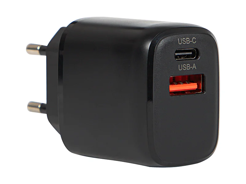 Carregador de tomada Usb + Usb-C Qc 20w