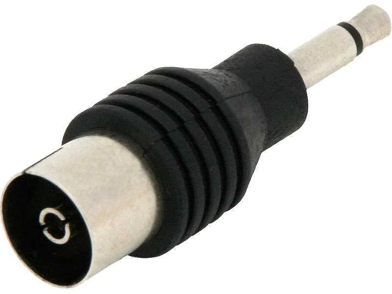 Transição: ficha de 3,5 mn - tomada de antena