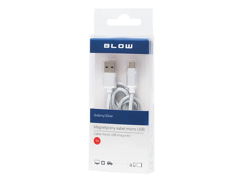 Liga&ccedil;&atilde;o Usb a - Micro B 1,0m Prata Magn&eacute;tica