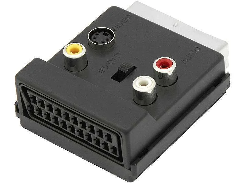 Ficha Scart-1x tomada Scart+3rca+Svhs+ divisor