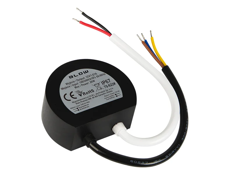 Fonte de Alimentação de Indução 12v/1,67a 20w Preto