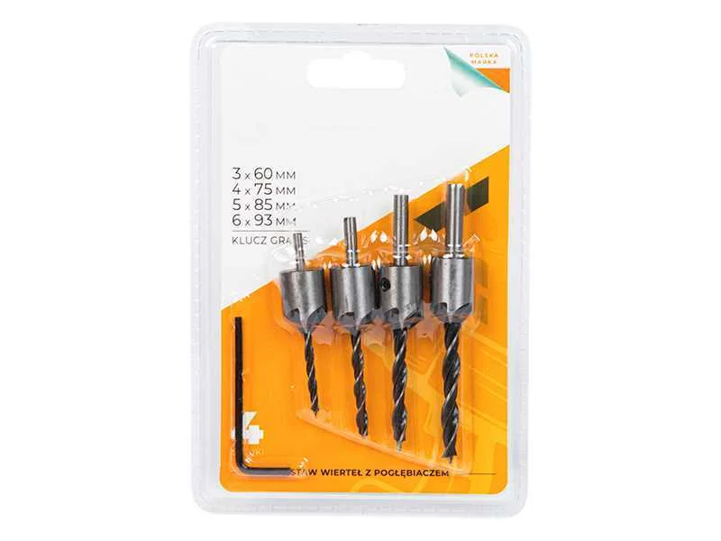 Conjunto de broca com serra de furo 4 peças para .