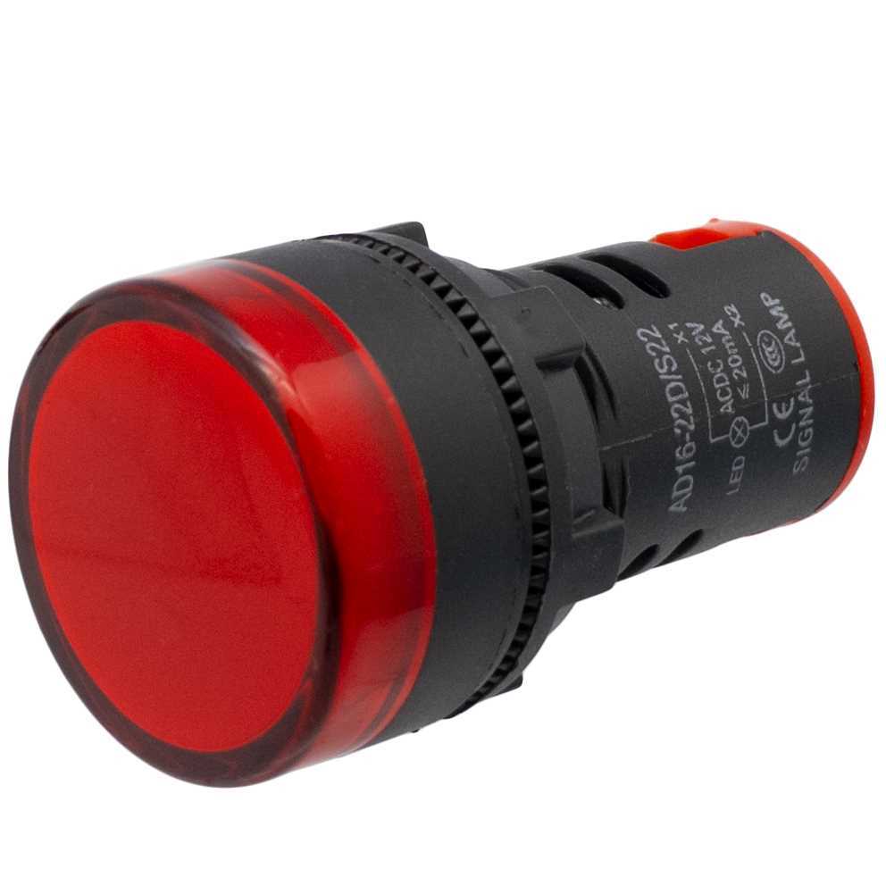 Piloto LED Industrial de 22mm, 24v Rojo