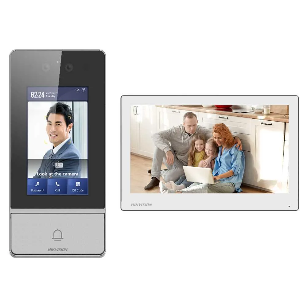 Kit de Videoporteiro - Tecnologia Ip & Wifi - Placa e Monitor - Permite 16 Monitores Mais - Facial, 