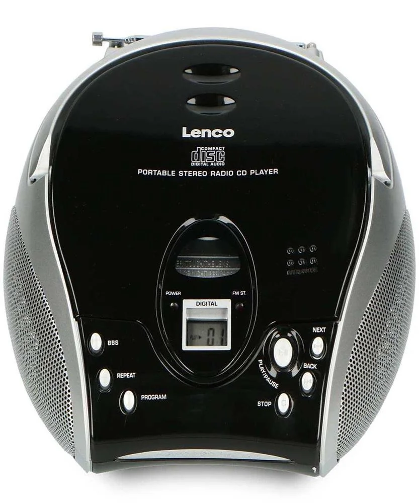 Rádio Fm Estéreo Portátil com Leitor de Cd Preto/